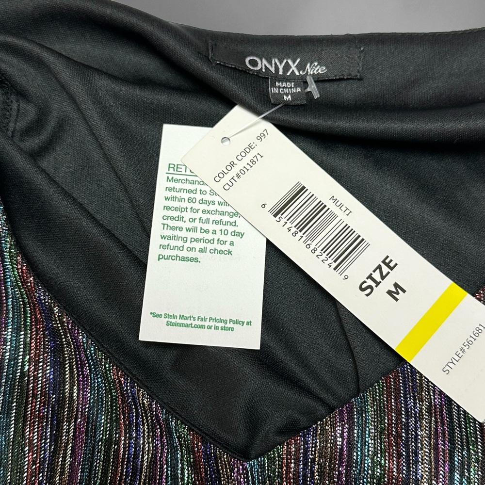 Onyx Nite metallic multi colored Sparkle Blouse Cold Shoulder Style - Picture 7 of 14
